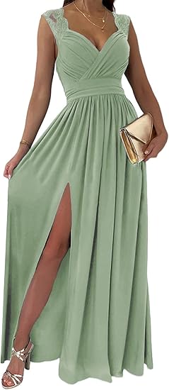 Dokotoo Formal Maxi Dress Women’s 2025 V-Neck Ruched Bridesmaid Gown